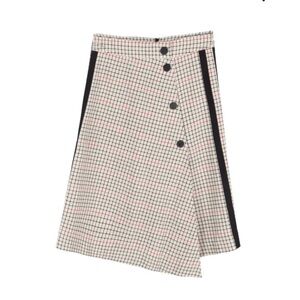 Maje Plaid Asymmetric Skirt